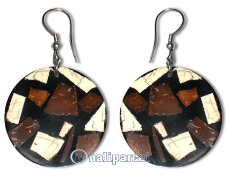 Earring, Synthetic Resin With Coconut