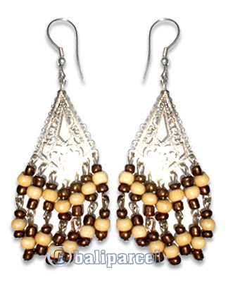 Earring, Handmade With Glass Beads.