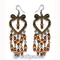 Earring, Handmade With Glass Beads.