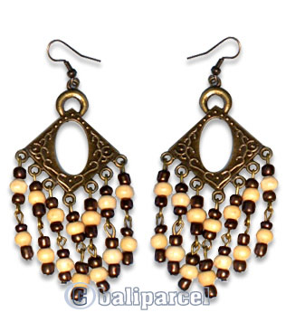 Earring, Handmade With Glass Beads.