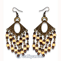 Earring, Handmade With Glass Beads.