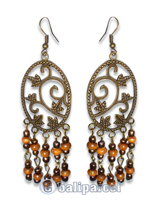 Earring, Handmade With Glass Beads.