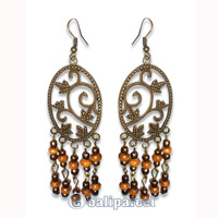 Earring, Handmade With Glass Beads.