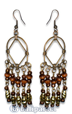 Earring, Handmade With Glass Beads.