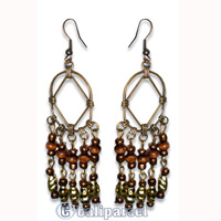 Earring, Handmade With Glass Beads.