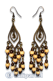 Earring, Handmade With Glass Beads.