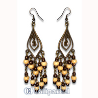 Earring, Handmade With Glass Beads.