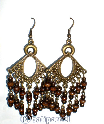 Earring, Handmade With Glass Beads.