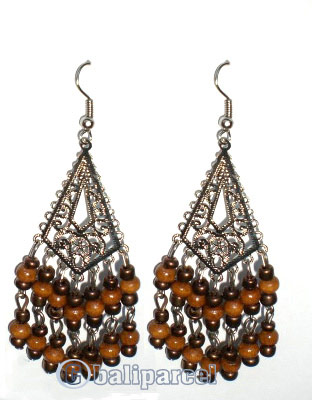 Earring, Handmade With Glass Beads.