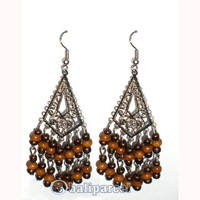 Earring, Handmade With Glass Beads.