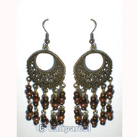 Earring, Handmade With Glass Beads.