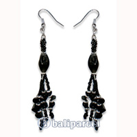 Earring, Handmade With Glass Beads.