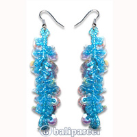 Earring, Handmade With Plastic And Glass Beads.