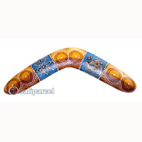 Aboriginal Dot Art Boomerang, Hand Carved From Sono Wood