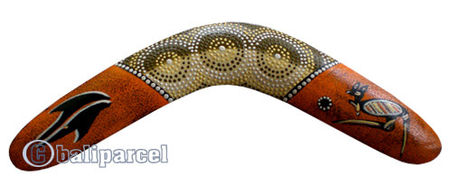 Aboriginal Dot Art Boomerang, Hand Carved From Sono Wood