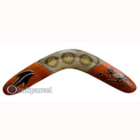 Aboriginal Dot Art Boomerang, Hand Carved From Sono Wood