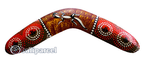 Aboriginal Dot Art Boomerang, Hand Carved From Sono Wood