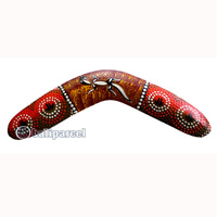 Aboriginal Dot Art Boomerang, Hand Carved From Sono Wood