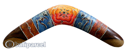 Aboriginal Dot Art Boomerang, Hand Carved From Sono Wood