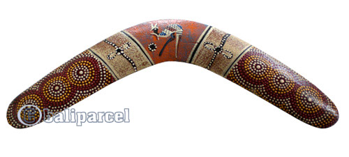 Aboriginal Dot Art Boomerang, Hand Carved From Sono Wood