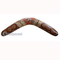 Aboriginal Dot Art Boomerang, Hand Carved From Sono Wood