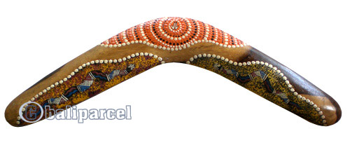 Aboriginal Dot Art Boomerang, Hand Carved From Sono Wood