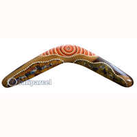 Aboriginal Dot Art Boomerang, Hand Carved From Sono Wood