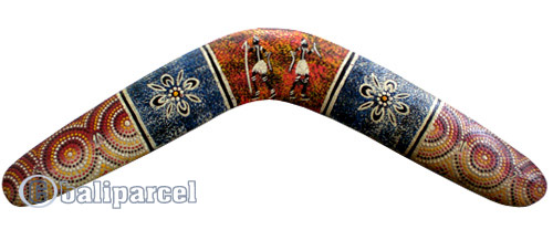 Aboriginal Dot Art Boomerang, Hand Carved From Sono Wood