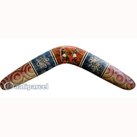 Aboriginal Dot Art Boomerang, Hand Carved From Sono Wood