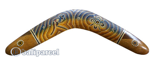 Aboriginal Dot Art Boomerang, Hand Carved From Sono Wood