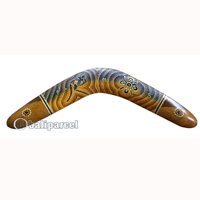 Aboriginal Dot Art Boomerang, Hand Carved From Sono Wood