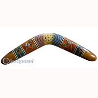 Aboriginal Dot Art Boomerang, Hand Carved From Sono Wood