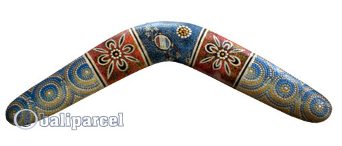 Aboriginal Dot Art Boomerang, Hand Carved From Sono Wood