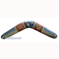 Aboriginal Dot Art Boomerang, Hand Carved From Sono Wood