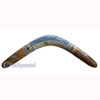 Aboriginal Dot Art Boomerang, Hand Carved From Sono Wood