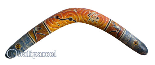 Aboriginal Dot Art Boomerang, Hand Carved From Sono Wood