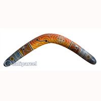 Aboriginal Dot Art Boomerang, Hand Carved From Sono Wood