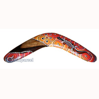 Aboriginal Dot Art Boomerang, Hand Carved From Sono Wood
