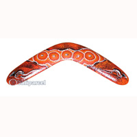 Aboriginal Dot Art Boomerang, Hand Carved From Sono Wood