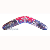 Aboriginal Dot Art Boomerang, Hand Carved From Sono Wood