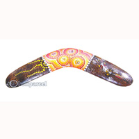Aboriginal Dot Art Boomerang, Hand Carved From Sono Wood