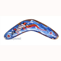 Aboriginal Dot Art Boomerang, Hand Carved From Sono Wood