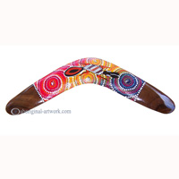 Aboriginal Dot Art Boomerang, Hand Carved From Sono Wood
