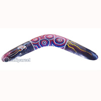 Aboriginal Dot Art Boomerang, Hand Carved From Sono Wood