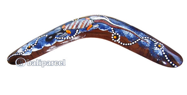 Aboriginal Dot Art Boomerang, Hand Carved From Sono Wood