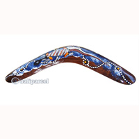 Aboriginal Dot Art Boomerang, Hand Carved From Sono Wood