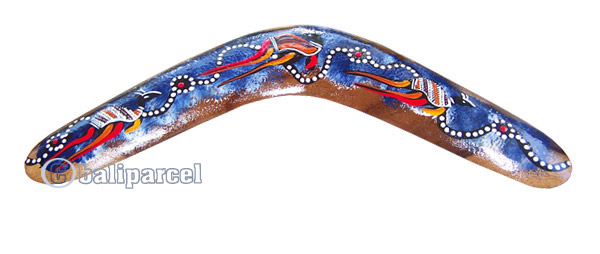 Aboriginal Dot Art Boomerang, Hand Carved From Sono Wood