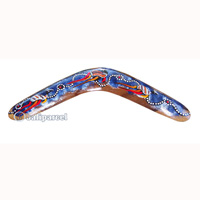 Aboriginal Dot Art Boomerang, Hand Carved From Sono Wood