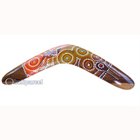 Aboriginal Dot Art Boomerang, Hand Carved From Sono Wood