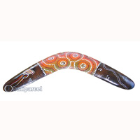Aboriginal Dot Art Boomerang, Hand Carved From Sono Wood
